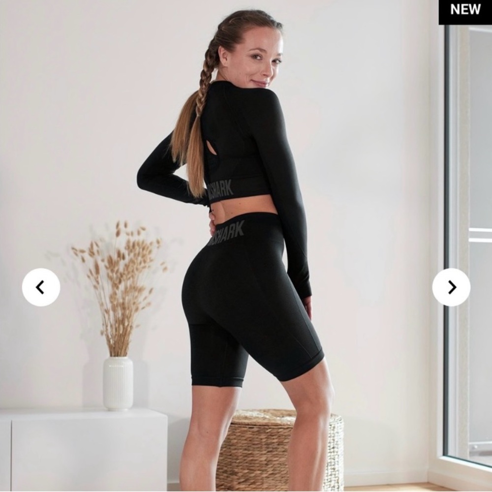 Gymshark Flex Cycling Shorts In Black Design With A High-Rise Waistband For Supp